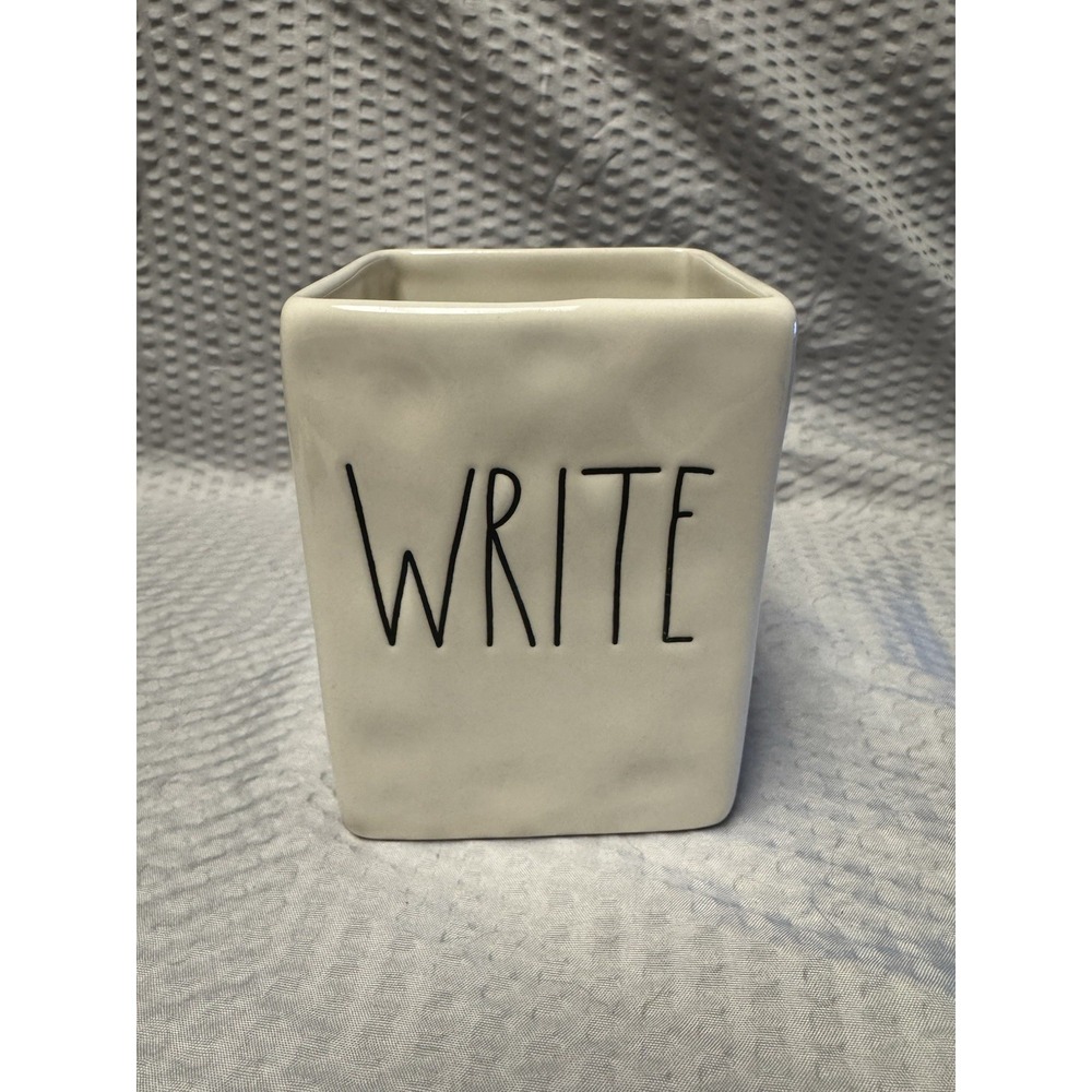 Rae Dunn Magenta WRITE Pen Pencil Holder Vintage Charm Shabby‎ Chic Discontinued